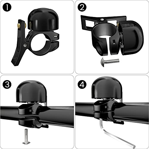 Bocina De Bicicleta, Clásico de Latón con Bonito Tono Fuerte, Timbre Ruidoso para Bicicleta de Carretera, Bicicleta de Montañ, Eléctrica MTB, BMX