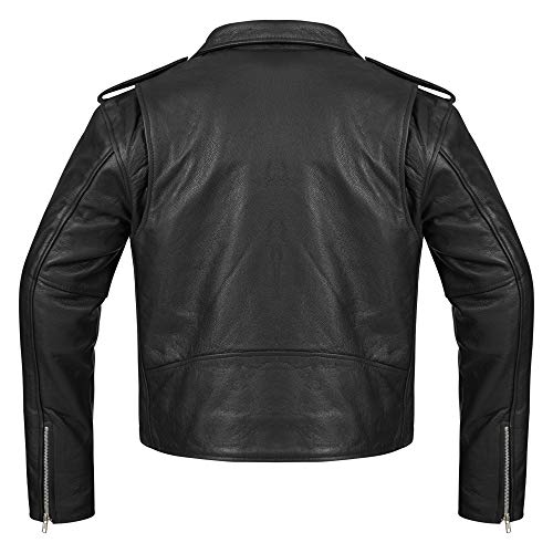 Bohmberg Premium- Chaqueta pesada de motociclista 100% cuero duradero para hombre - L