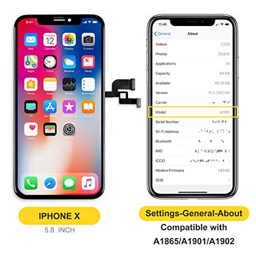 bokman OLED Pantalla para iPhone X, Táctil OLED Reemplazo con Herramientas de Reparación(Negro)