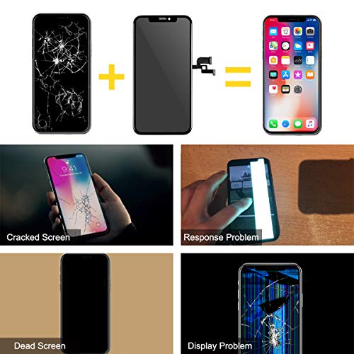 bokman OLED Pantalla para iPhone X, Táctil OLED Reemplazo con Herramientas de Reparación(Negro)