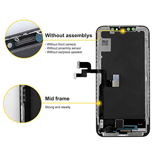 bokman OLED Pantalla para iPhone X, Táctil OLED Reemplazo con Herramientas de Reparación(Negro)