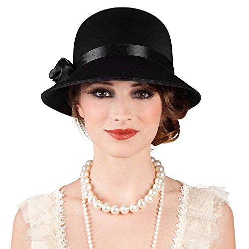 Boland 26758 - Sombrero para disfraz de adulto Charleston, talla única - 26.5 x 26 x 16 cm, color negro