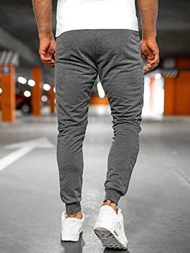 BOLF Hombre Pantalón Deportivo Pantalones De Chándal Jogger Pantalones Holgados de Deporte Running Entrenamiento Fitness Jogging Slim fit Estilo Urbano K10219 Grafito M [6F6]