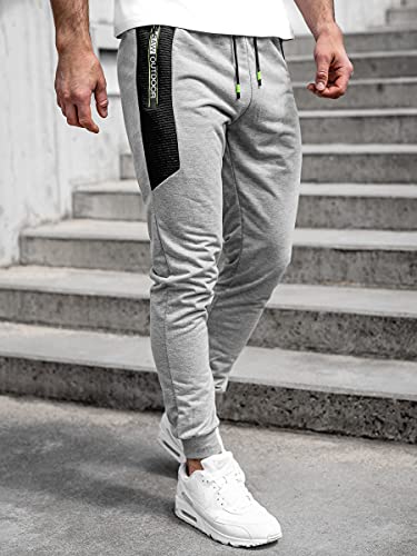 BOLF Hombre Pantalón Deportivo Pantalones De Chándal Jogger Pantalones Holgados de Deporte Running Entrenamiento Fitness Jogging Slim fit Estilo Urbano K10223 Gris M [6F6]