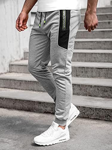 BOLF Hombre Pantalón Deportivo Pantalones De Chándal Jogger Pantalones Holgados de Deporte Running Entrenamiento Fitness Jogging Slim fit Estilo Urbano K10223 Gris M [6F6]