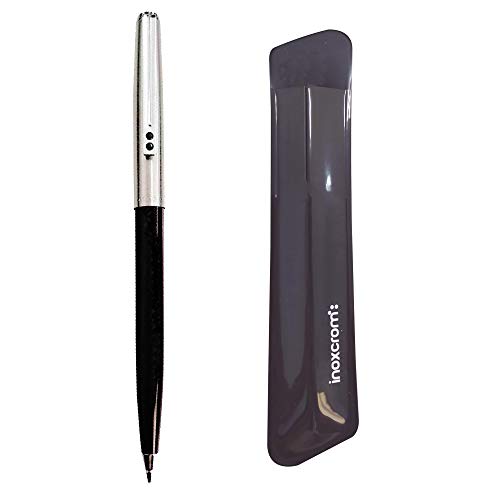 Bolígrafo Clásico Inoxcrom B77 Classic con cuerpo en color Negro lacado brillante y capuchón cromado. Regalo funda negra Original Inoxcrom