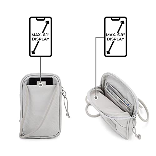 Bolsa Bandolera Hombre y Mujer Pequeña Gris - JOHNNY URBAN Josh Mini Bolso - Hecha de Botellas Pet Recicladas para Ocio y Festivales - Bolsas para móviles, Impermeable