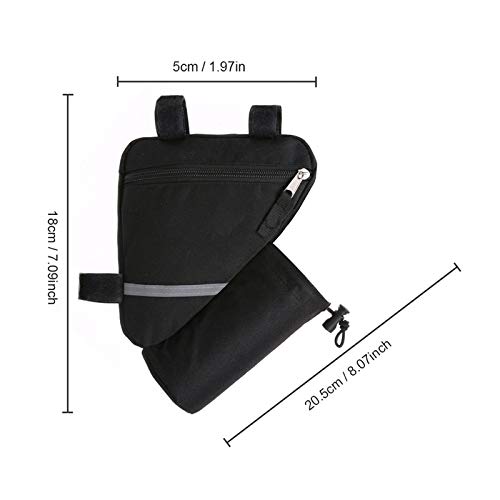 Bolsa de asiento trasero de bicicleta Bicicleta Bolsa de sillín ajustable marco de la bolsa delantera de la bici for la bicicleta bolsa Bolsa de sillín de bicicleta ( Color : Black , Size : One size )