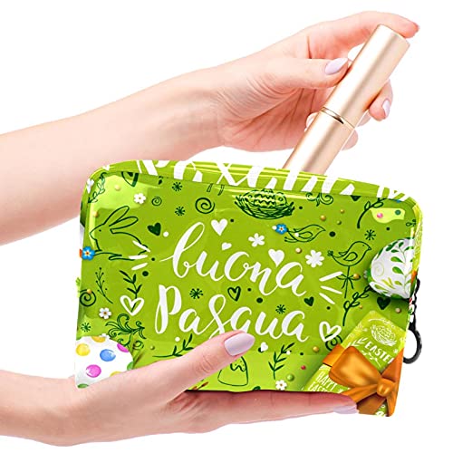 Bolsa de Maquillaje para Mujer, Bolsa de Viaje de Almacenamiento para Mujer Impermeable Tarjeta de Plantilla con Caja de Regalo de Huevos realistas para Viajes, Organizadora de cosméticos