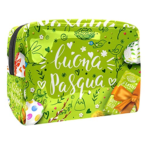 Bolsa de Maquillaje para Mujer, Bolsa de Viaje de Almacenamiento para Mujer Impermeable Tarjeta de Plantilla con Caja de Regalo de Huevos realistas para Viajes, Organizadora de cosméticos