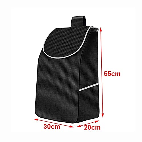 Bolsa de reemplazo del Carrito de la Compra, Bolso de Almacenamiento Reutilizable Plegable a Prueba de Agua de Tela de Oxford, Bolso de Repuesto para Carro, Accesorios de Carretilla 33l Negro