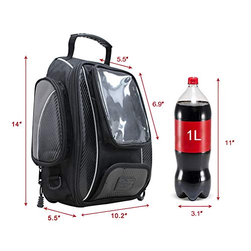 Bolsa de Tanque de Motocicleta - Oxford Saddle Negro Bolsas para depósito Motocicleta - Universal Fuerte Bolsa magnética para Honda Yamaha Suzuki Kawasaki Harley - Dracarys