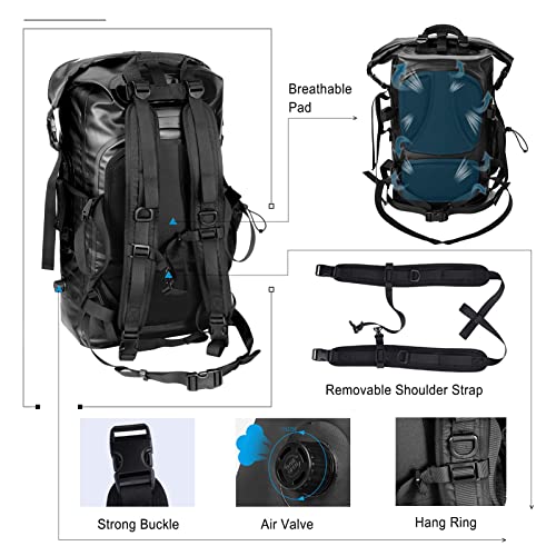 Bolsa Seca para Motocicleta Mochila Impermeable Bolsa Seca Bolsa de Lona de 35L Bolsa Impermeable Bolsas Mochilas Bolsa Impermeable Mochila Camping, Paseos en Bote, piragüismo, Snowboard