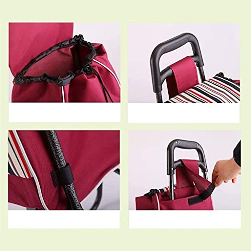 Bolsas de la compra reutilizables, Bolso de reemplazo de la carrito de compras plegable, portátil impermeable 40l Oxford Paño carro de compras Bolsos de la carretilla de respaldo, bolsa de repuesto de