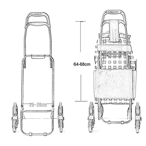 Bolsas de la compra reutilizables, Bolso de reemplazo de la carrito de la mano de compras plegable, carro de compras de la compra de la compra de tela de impermeable portátil, bolsas de recambio de co