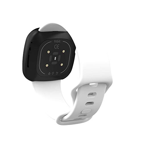 BoLuo Correa para Fitbit Versa 3/Fitbit Sense,Bandas Correa Repuesto,Correas Reloj,Silicona Reloj Recambio Brazalete Correa Repuesto Strap Wristband para Fitbit Versa 3/Fitbit Sense (blanco, S)