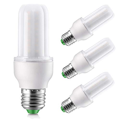 Bombilla LED E27 luz fria, Elrigs 7W LED Tubular Equivalente a 60W Halógenas o 12W Bombillas bajo consumo, 6000K Blanco Frio iluminacion para luz habitacion No Regulable, 4 Unidades