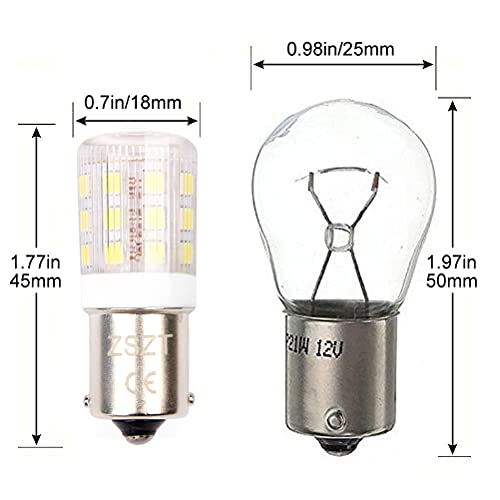 Bombilla p21w led BA15s 12V 24V 5 vatios, Diseño impermeable, Blanco frío 6000K para Iluminación del paisaje, 2 unidades