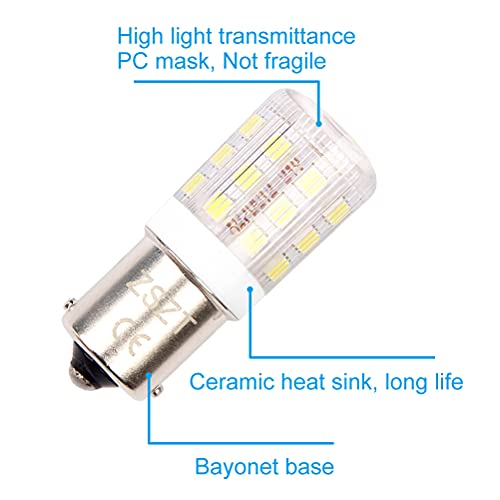 Bombilla p21w led BA15s 12V 24V 5 vatios, Diseño impermeable, Blanco frío 6000K para Iluminación del paisaje, 2 unidades