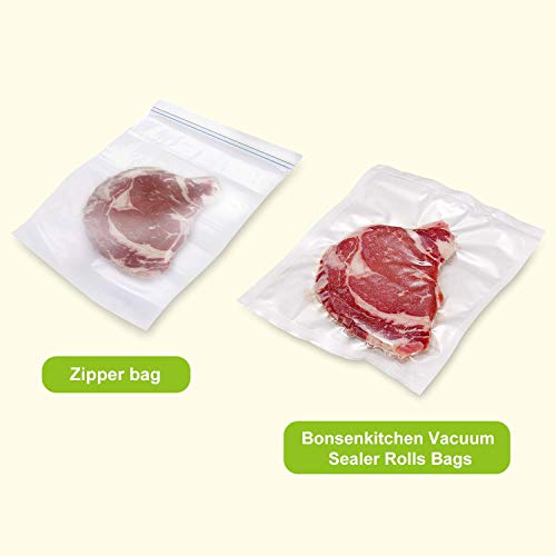 Bonsenkitchen Rollos al Vacio para Envasadora al Vacío, 2 Rollos 28 x 600cm Bolsas de Vacio Gofradas para Conservación de Alimentos y Sous Vide Cocina & Boilable, BPA Free- VB3814