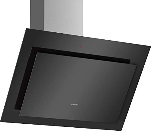 Bosch Serie 4 DWK67CM60 - Campana de cristal negro, 60 cm, Inclinada, Tecnología TouchControl [Clase de eficiencia energética B]