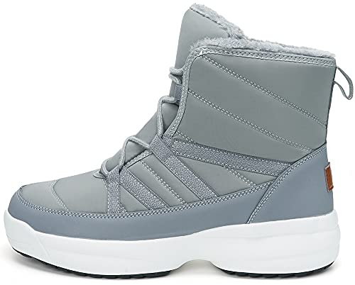 Botas de Nieve Mujer Zapatos Invierno Calentitos Forro Botines Aire Libre Trekking Bota Impermeable Boot Gris 39