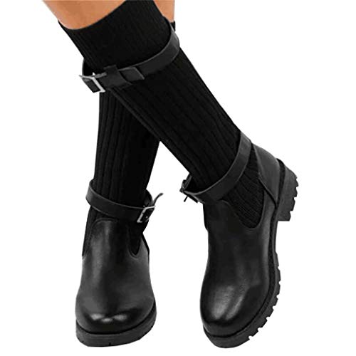 Botas Mujer Invierno Tacon Forrado Calentar Botas Altas Botines Moda Casual Outdoor Zapatos de Nieve Snow Boots