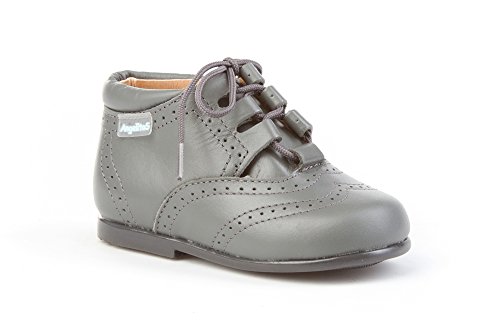 Botas para Niños 1ª Calzadura Todo Piel mod.627. Calzado Infantil Made in Spain, Garantia de Calidad. (19, Gris)