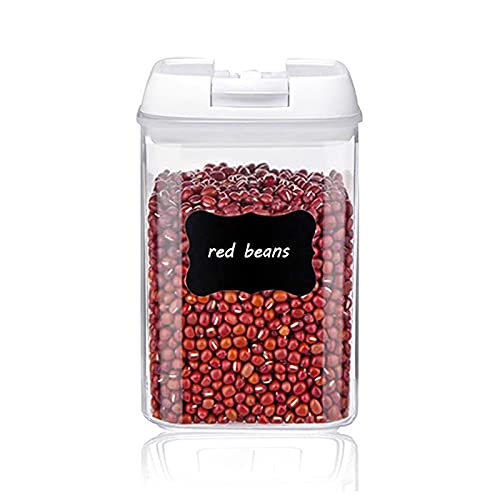 Bote Cocina, Pack de 6 Piezas de Almacenajes Herméticos de Alimentos, Contenedor para Harina, Pasta, Cereales, Blanco/Negro…