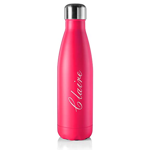 Botella de agua de acero inoxidable para 12 horas de bebidas calientes y 24 horas de bebidas frías. Ideal para el trabajo, el gimnasio, viajes. 500 ml, rosa