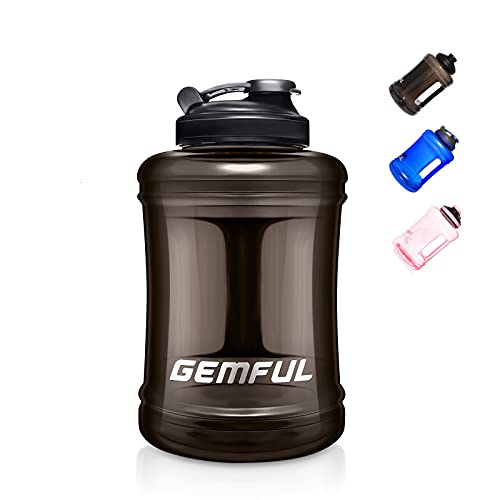 Botella de Agua Grande Deportiva sin BPA para Gimnasio al Aire Libre Camping 2.5 Litro (Negro.)