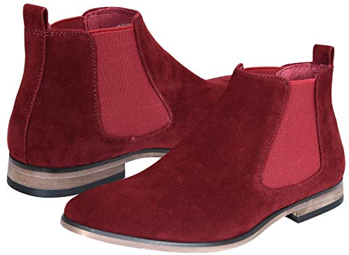 Botines Chelsea de Gamuza Italiana Vino Para Hombre Ponerse Elegante Casual Desert Dealer On 41