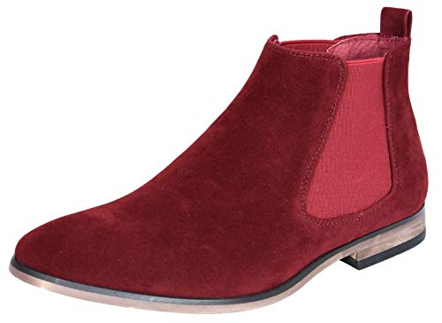 Botines Chelsea de Gamuza Italiana Vino Para Hombre Ponerse Elegante Casual Desert Dealer On 41