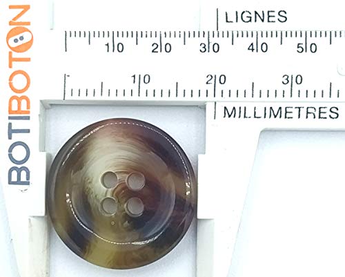 Botones Aguas para Camisas - Chaquetas - Abrigos (Crudos - Gris - Marron) - Varias tallas - Fabricado y Enviado desde España (Marron, 20 mm)