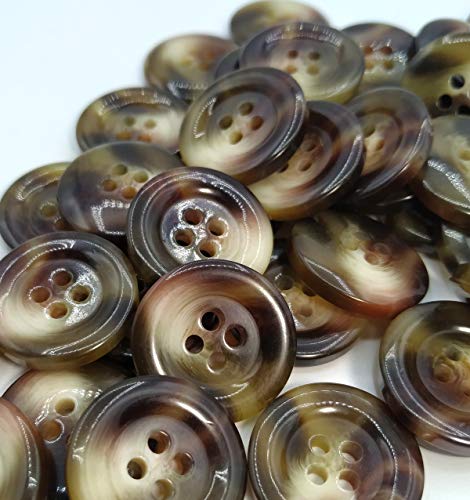 Botones Aguas para Camisas - Chaquetas - Abrigos (Crudos - Gris - Marron) - Varias tallas - Fabricado y Enviado desde España (Marron, 20 mm)