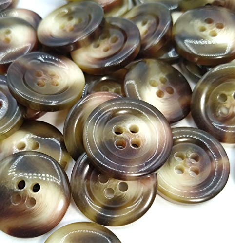 Botones Aguas para Camisas - Chaquetas - Abrigos (Crudos - Gris - Marron) - Varias tallas - Fabricado y Enviado desde España (Marron, 20 mm)