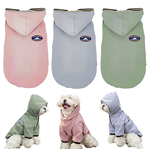 BPS Chubasqueros Impermeables para Mascotas Perros Impermeables con Capucha Bolsillo para Perro Pequeño Mediano y Grande con Material 100% Poliéster (XXL, Rojo Claro) BPS-16498RJ