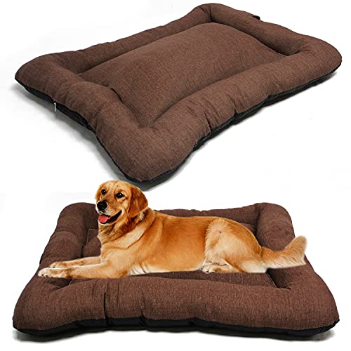 BPS Manta Colchoneta para Perros Gatos XXL 140x100 cm Cama Mascotas Antideslizante Portatil Colchón Sofá Almohada Suave (Marron) BPS-14143MA