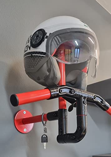 Bracky - Soporte para casco de moto de pared para colgar en la pared el casco sin estropearlo. Soporte color gris Ral 7016