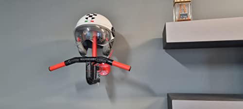 Bracky - Soporte para casco de moto de pared para colgar en la pared el casco sin estropearlo. Soporte color gris Ral 7016