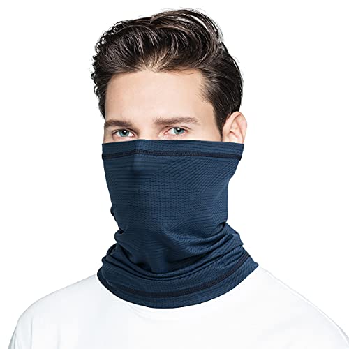 Braga Cuello Moto Balaclava para Hombres Mujeres Braga Cuello Flexible Multifunción Elasticidad Bufanda para la Cabeza Deportes al Aire Libre Ciclismo Correr (Azul Marino)