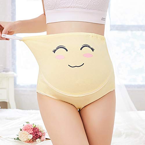 Bragas de maternidad para mujer de 4 piezas, ropa interior de algodón de cintura alta para mujer, bragas ajustables de dibujos animados, ropa interior de maternidad(XXL-#1)