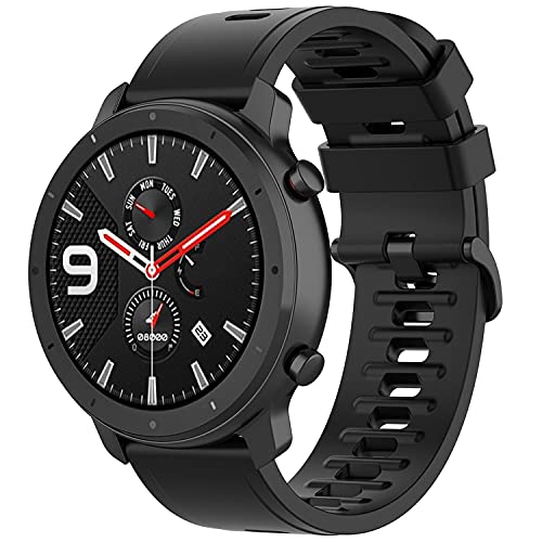 Braleto Correa Compatible con Amazfit GTR 47mm / Pace/Stratos, Correa de Reloj de 22mm para Amazfit GTR 47mm (Negro)