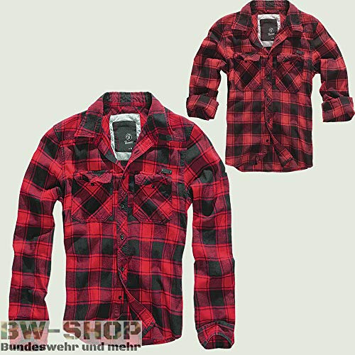 Brandit Check-Camiseta Camisa, Gris-Negro, L para Hombre