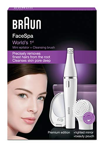 Braun Face 830 - Depiladora facial con cepillo de limpieza, color blanco