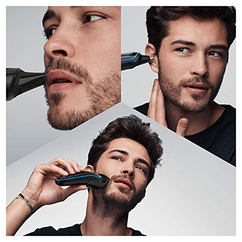 Braun Recortadora de Barba 9 en 1, Máquina de Cortar Pelo, Depiladora Corporal Hombre, MGK 5280, Negro/Azul