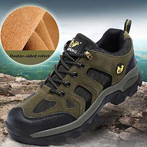 Brfash Zapatos de Senderismo para Hombre Zapatos de Montaña Impermeables Antideslizantes Escalada Zapatos de High Cut Trekking AL Aire Libre Sneakers,Azul grisáceo,EU42