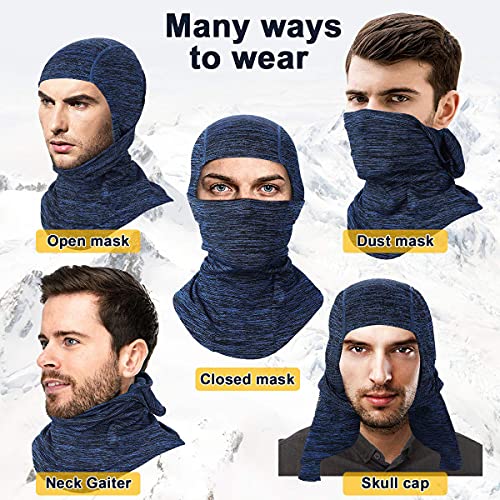 BRGOOD Pasamontañas Moto Invierño Impermeable, Balaclava Termico Forro Polar, Capucha Pasamontaña para Ciclismo, Esqui, Senderismo, Snowboard para Hombre Mujeres Resistente al Viento（1pc