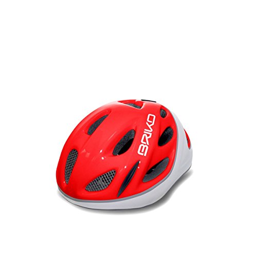 Briko Pony Casco, Hombre, 942 R013 Rojo-Blanco-SILV, tamaño único