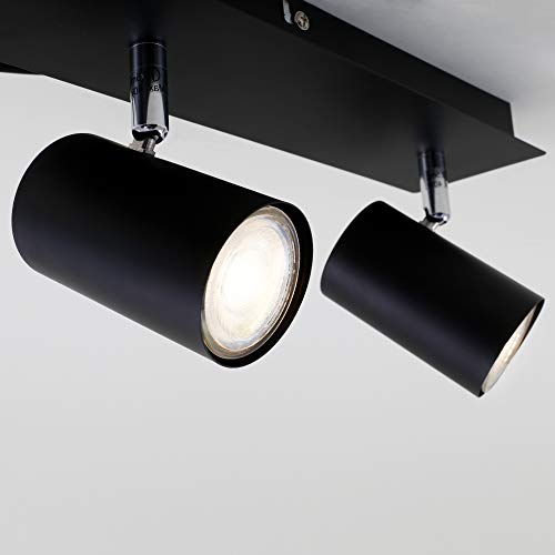 Briloner Leuchten 2857-035 Plafón, Giratorio, Luz de Techo para 3 Bombillas, GU10, Máx. 40 Vatios, Negro, W